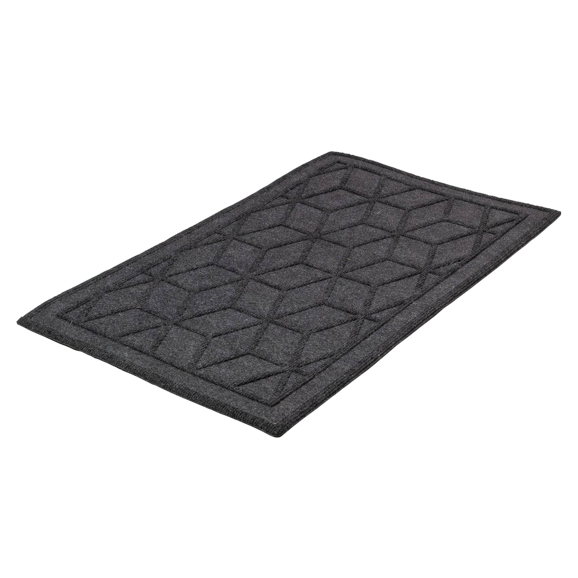 18" x 30" Gray Diamond Pattern Rectangular Coir Doormat